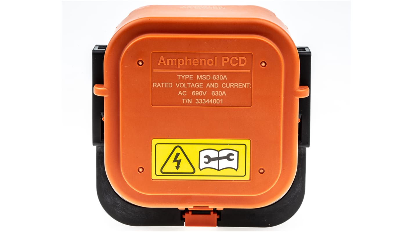 Amphenol Industrial 電気自動車コネクタ, 630A, 690V, オス, オレンジ MSDM6302