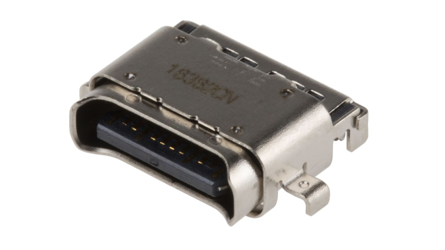 TE Connectivity Straight, SMT, Socket- Single Port Type C 3.1 IPX4 USB Connector