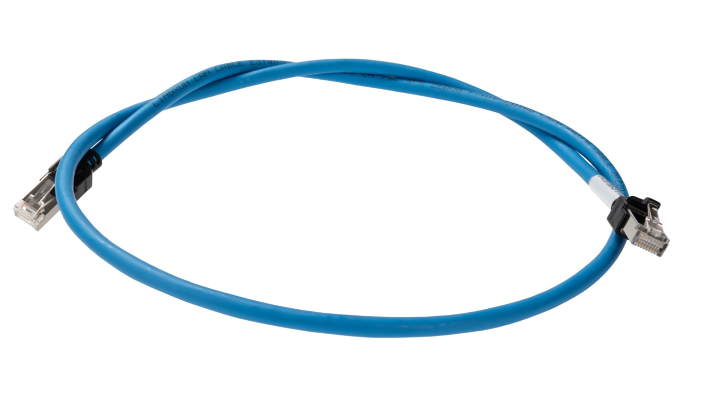 OmronXS6, 1m Cat6, Blue RJ45 to Male RJ45 Male, FTP, STPShielded, Terminated LSZH Sheath