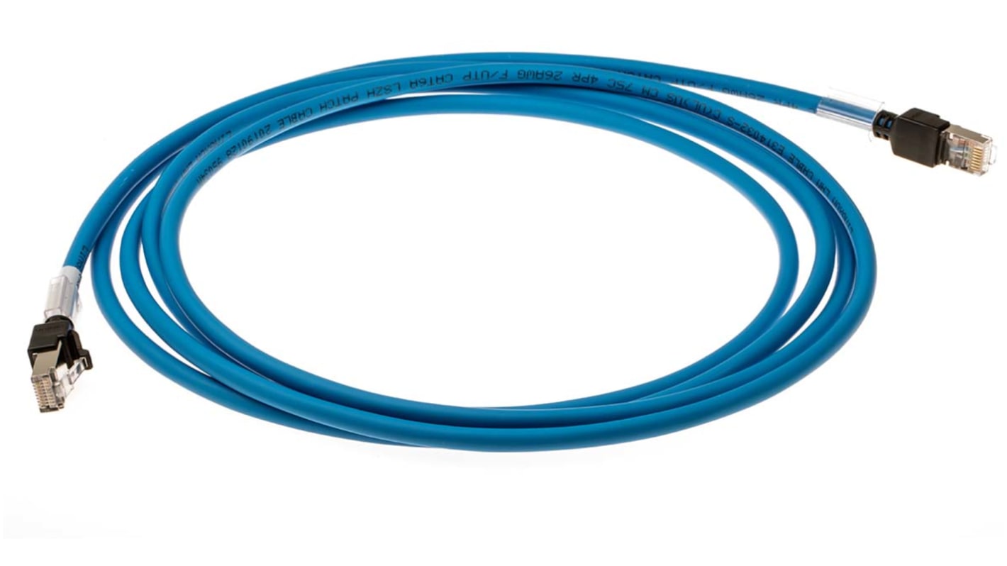 OmronXS6W, 3m Cat6a, Blue RJ45 to Male RJ45 Male, FTP, STP Shielded, Terminated LSZH Sheath