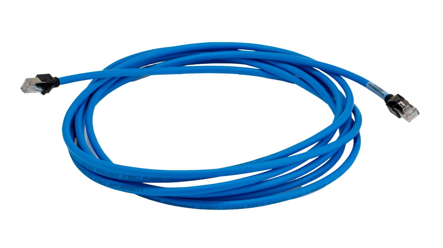 Kabel Ethernet Cat6a długość 5m Z zakończeniem Omron LSZH średnica 5.8mm