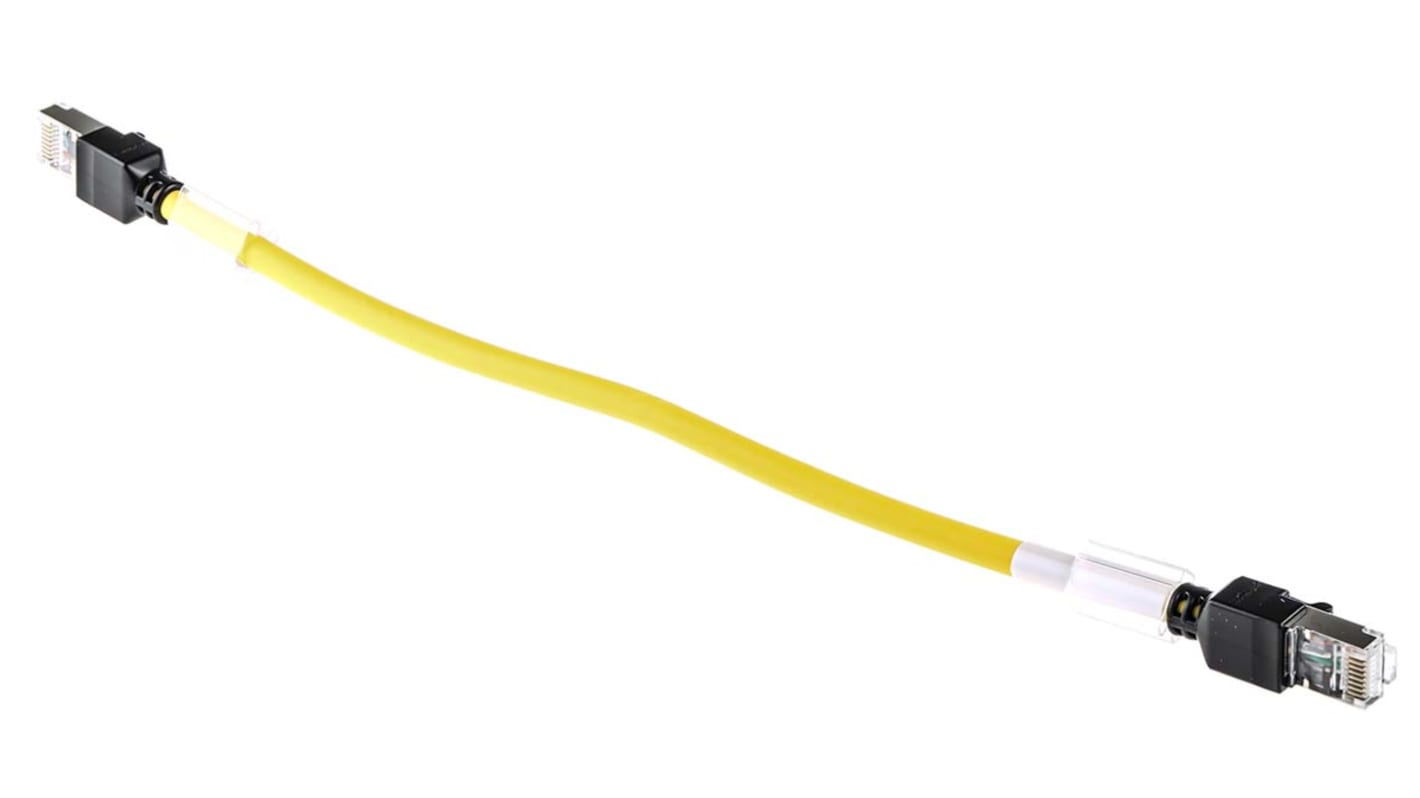 Kabel Ethernet Cat6a długość 300mm Z zakończeniem Omron LSZH średnica 6.3mm