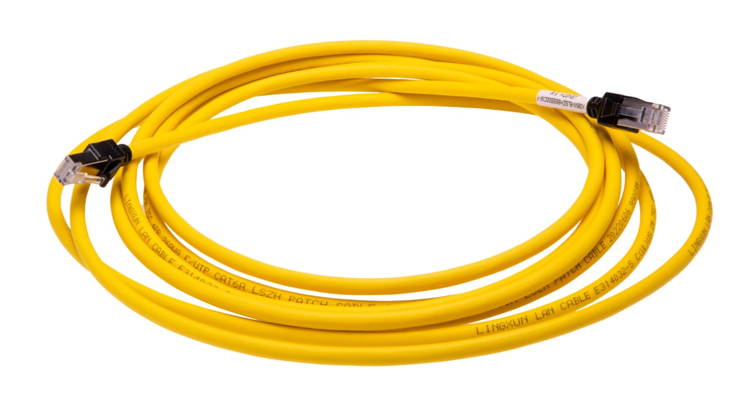 Kabel Ethernet Cat6a długość 5m Z zakończeniem Omron LSZH średnica 6.3mm