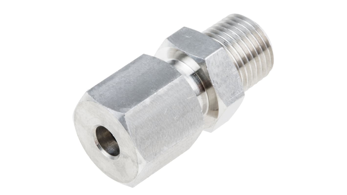 RS PRO, 1/8 NPT Compression Fitting for Use with Thermocouple or PRT Probe, 4.5mm Probe, RoHS Compliant Standard