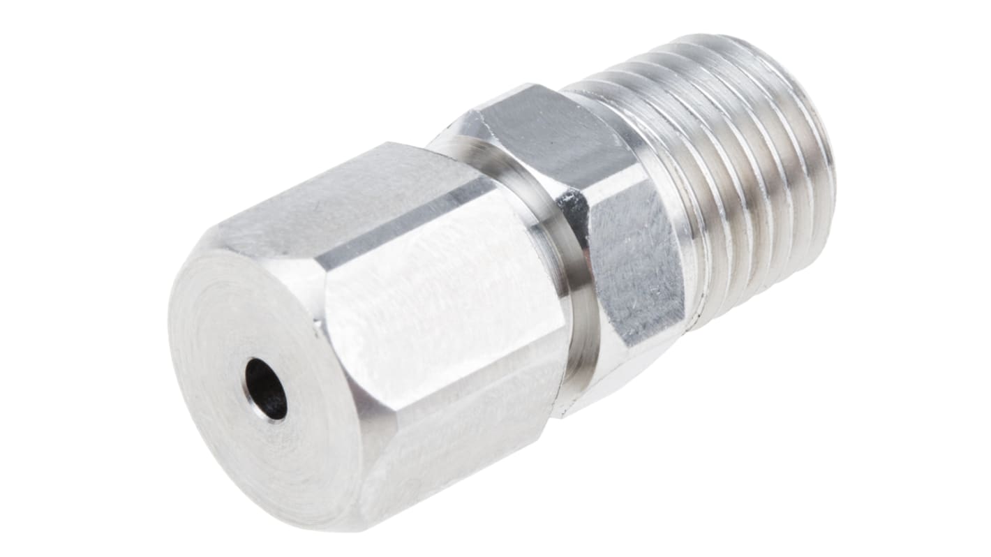 RS PRO, 1/4 NPT Compression Fitting for Use with Thermocouple or PRT Probe, 3mm Probe, RoHS Compliant Standard