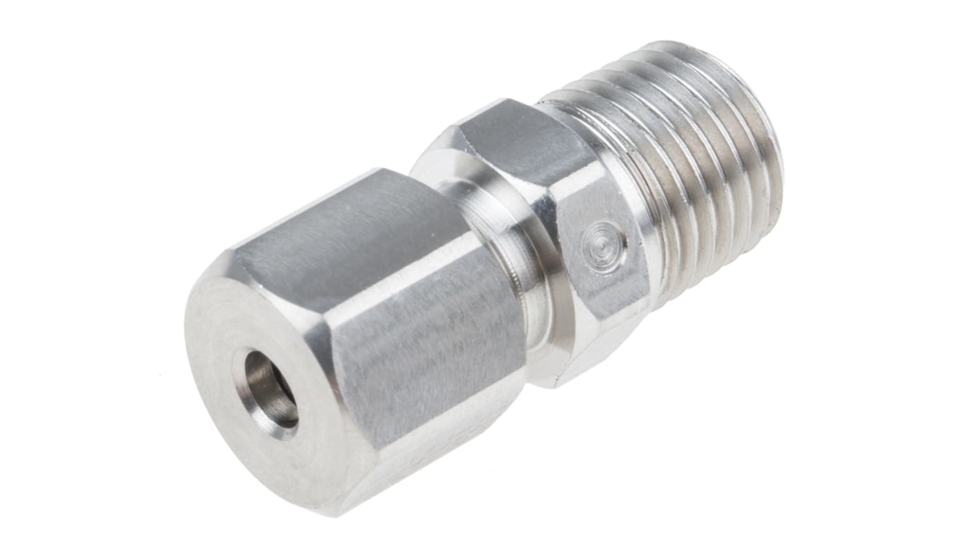 RS PRO, 1/4 NPT Compression Fitting for Use with Thermocouple or PRT Probe, 4.5mm Probe, RoHS Compliant Standard