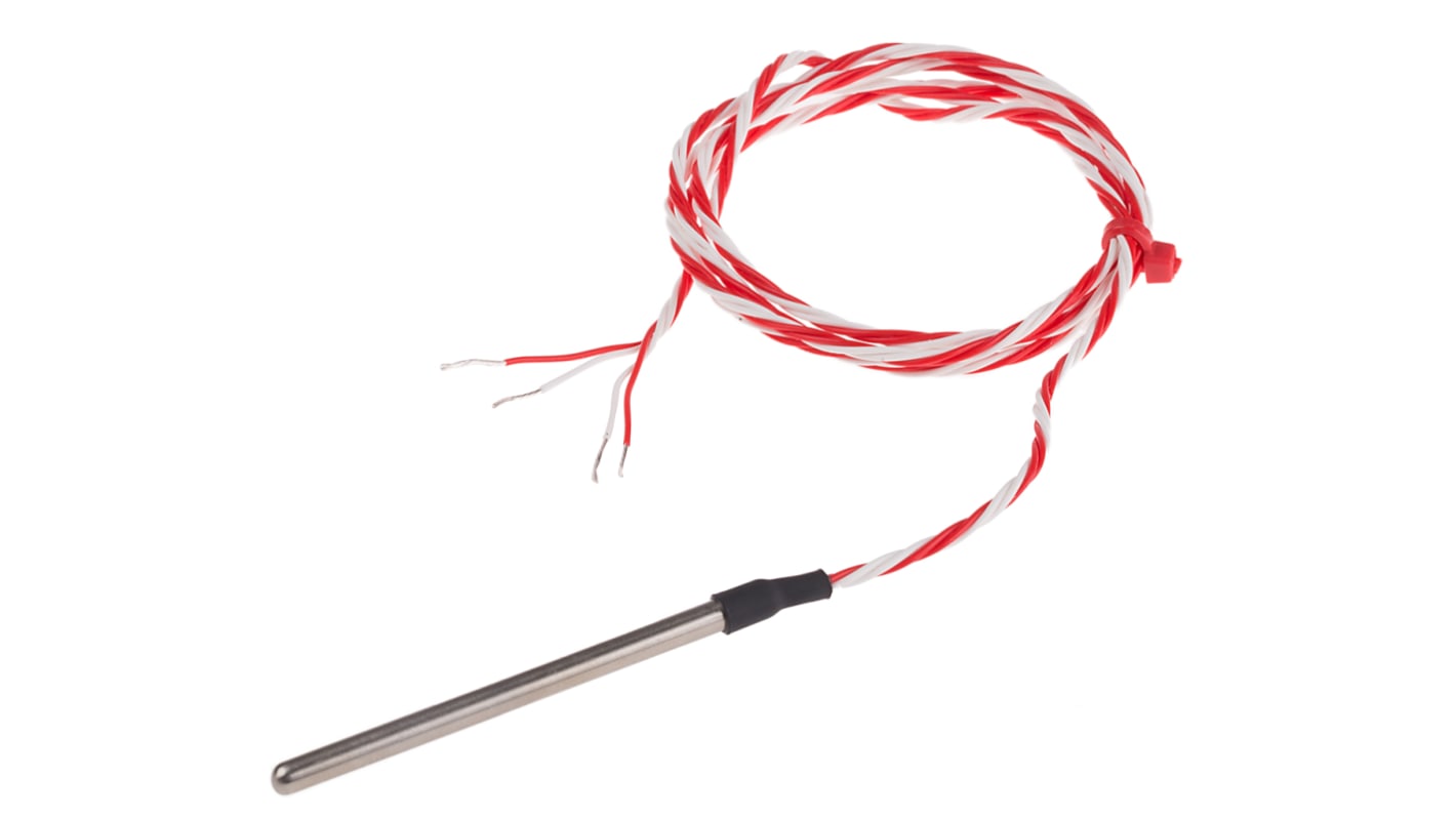 RS PRO PT100 RTD Sensor, 4mm Dia, 65mm Long, 4 Wire, Probe, Class B +200°C Max