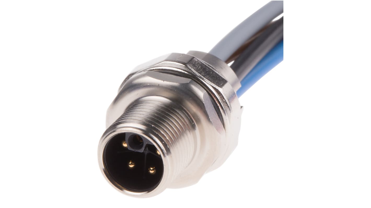 HARTING Circular Connector, 4 Contacts, Panel Mount, M12 Connector, Plug, Male, IP65, IP67, M12 Series