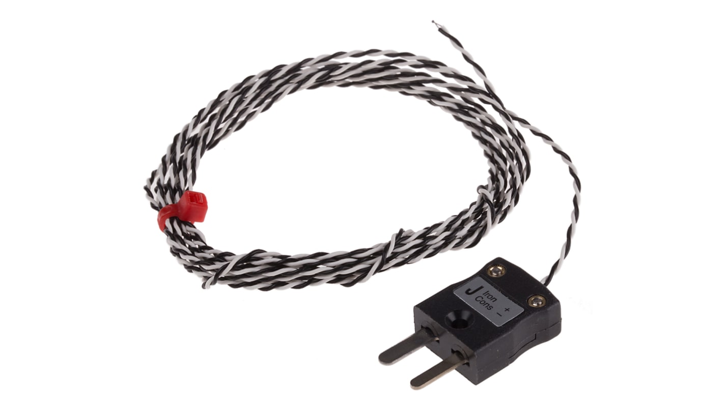 RS PRO Type J Exposed Junction Thermocouple 2m Length, 1/0.2mm Diameter → +260°C