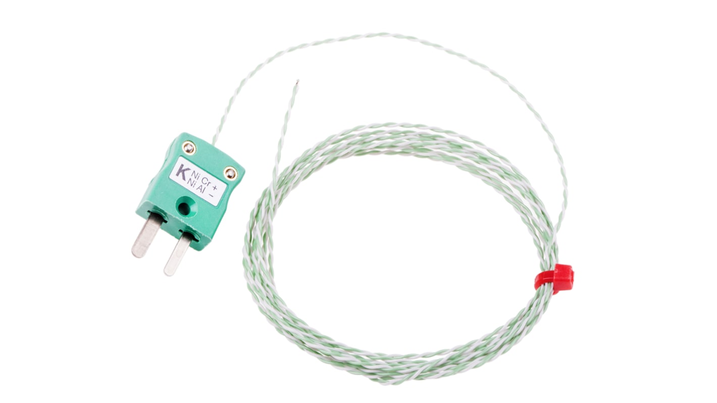 RS PRO Type K Exposed Junction Thermocouple 2m Length, 1/0.315mm Diameter → +250°C