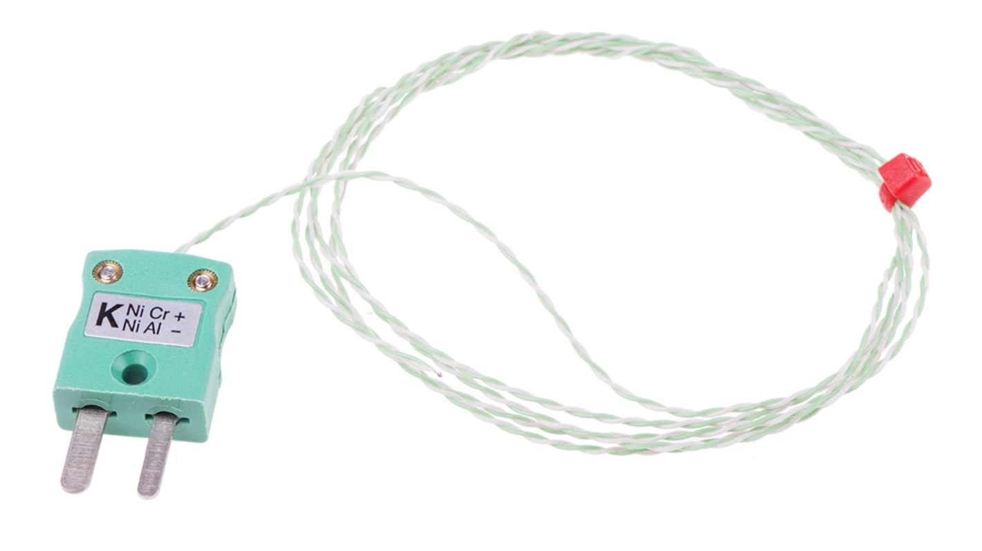 RS PRO Type K Exposed Junction Thermocouple 1m Length, 1/0.2mm Diameter → +250°C