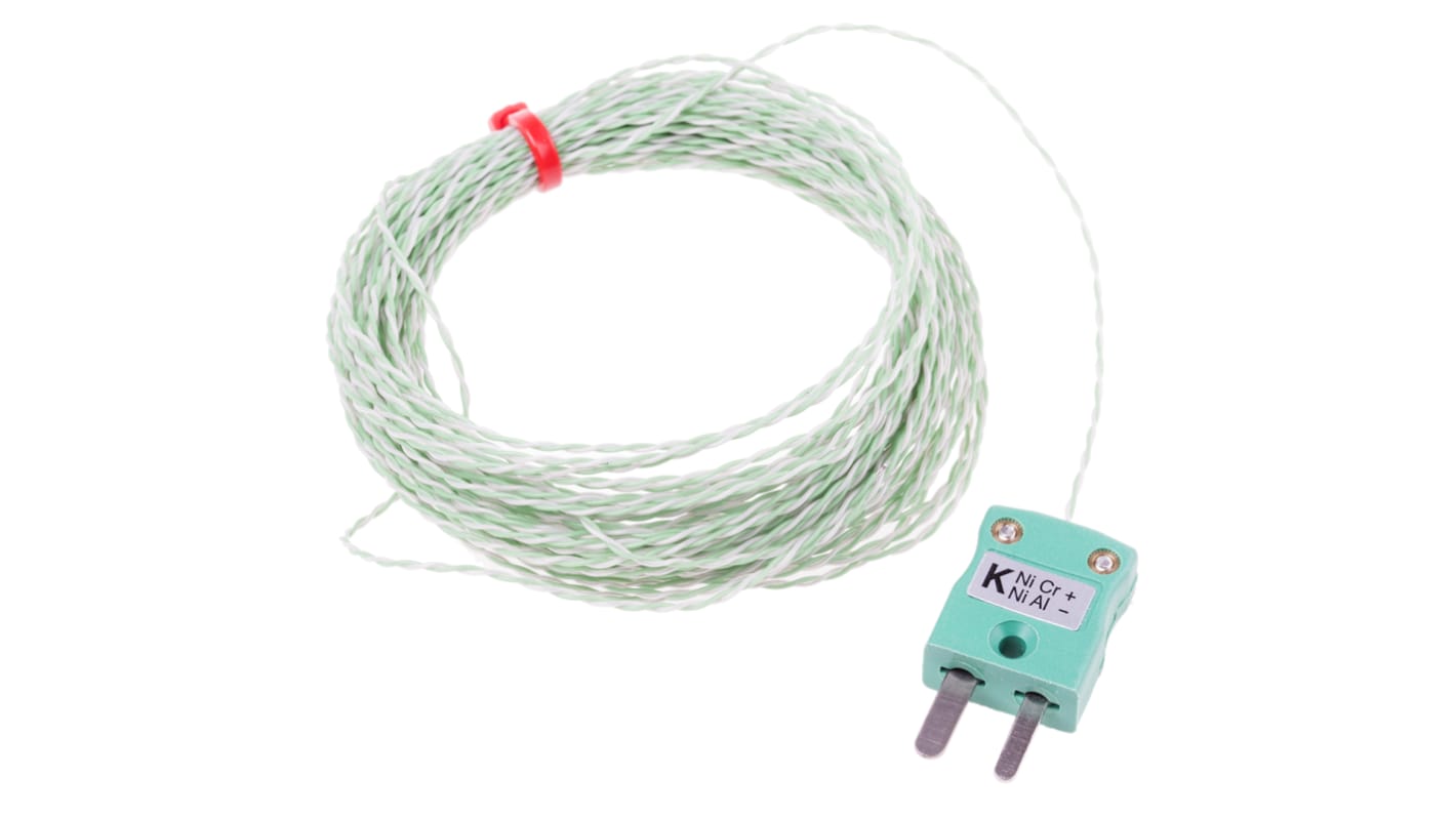 RS PRO Type K Exposed Junction Thermocouple 10m Length, 1/0.2mm Diameter → +250°C