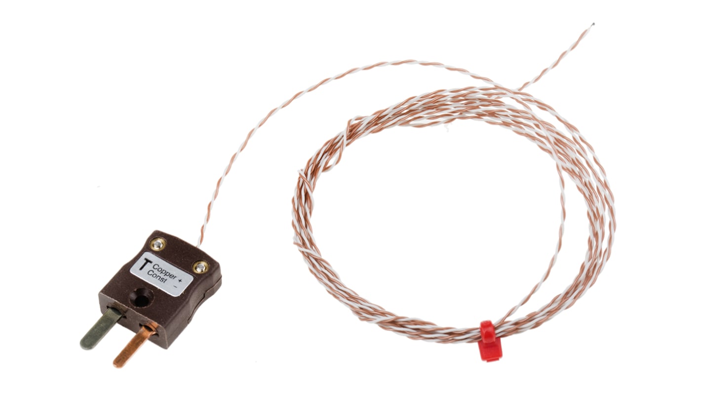 RS PRO Type T Exposed Junction Thermocouple 2m Length, 1/0.2mm Diameter → +250°C