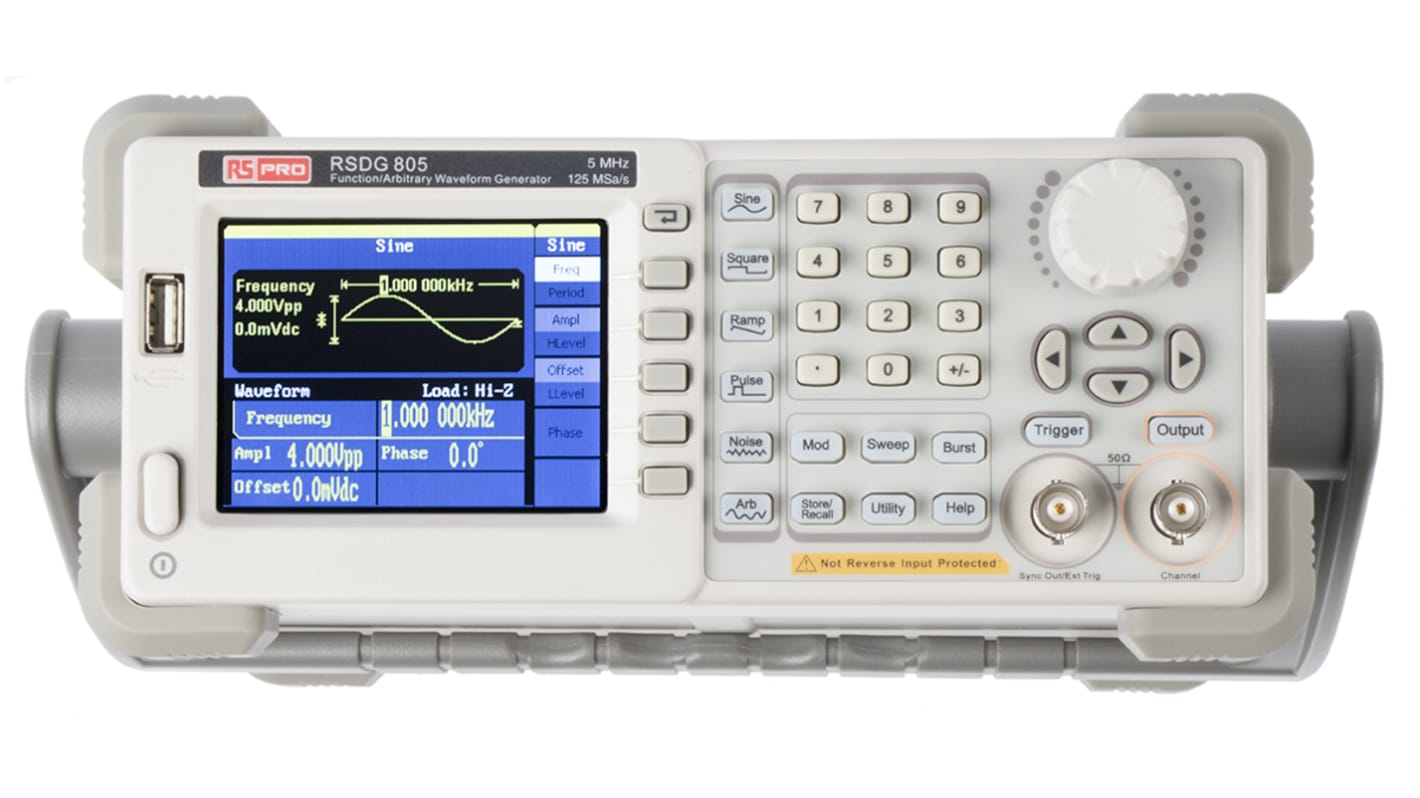 RS PRO 任意波形发生器, 最大输出幅度 10V 峰峰值, 最小频率0 MHz, 最大频率 5MHz, 最大采样频率 125Msps