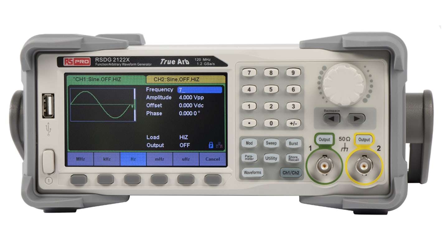 RS PRO Arbitrary Waveform Generator, 120MHz Max, 1 μHz Min