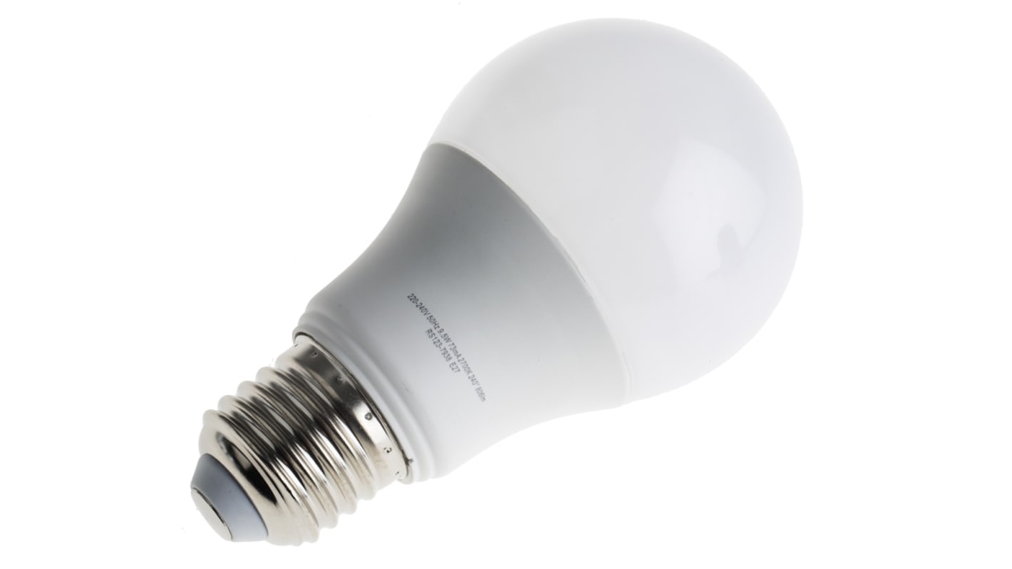 RS PRO E27 LED GLS Bulb 9.5 W(60W), 2700K, Warm White, GLS shape