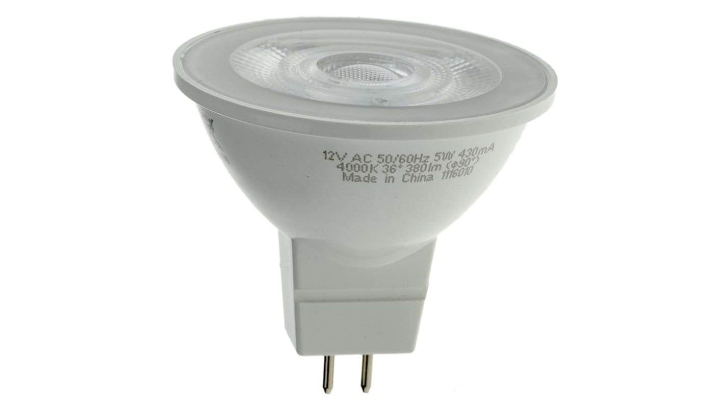 RS PRO GU5.3 LED Reflector Bulb 5 W(37W) 4000K, Cool White, Dimmable