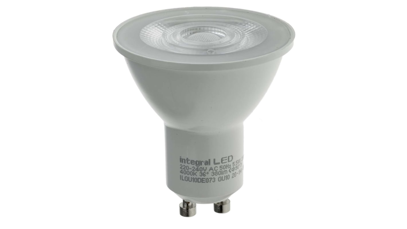 RS PRO LED-Reflektorlampe, 220 → 240 V, 5,5 W entsprechend 55W / 380 lm, GU10, Kaltweiß 4000K, Ø 50mm