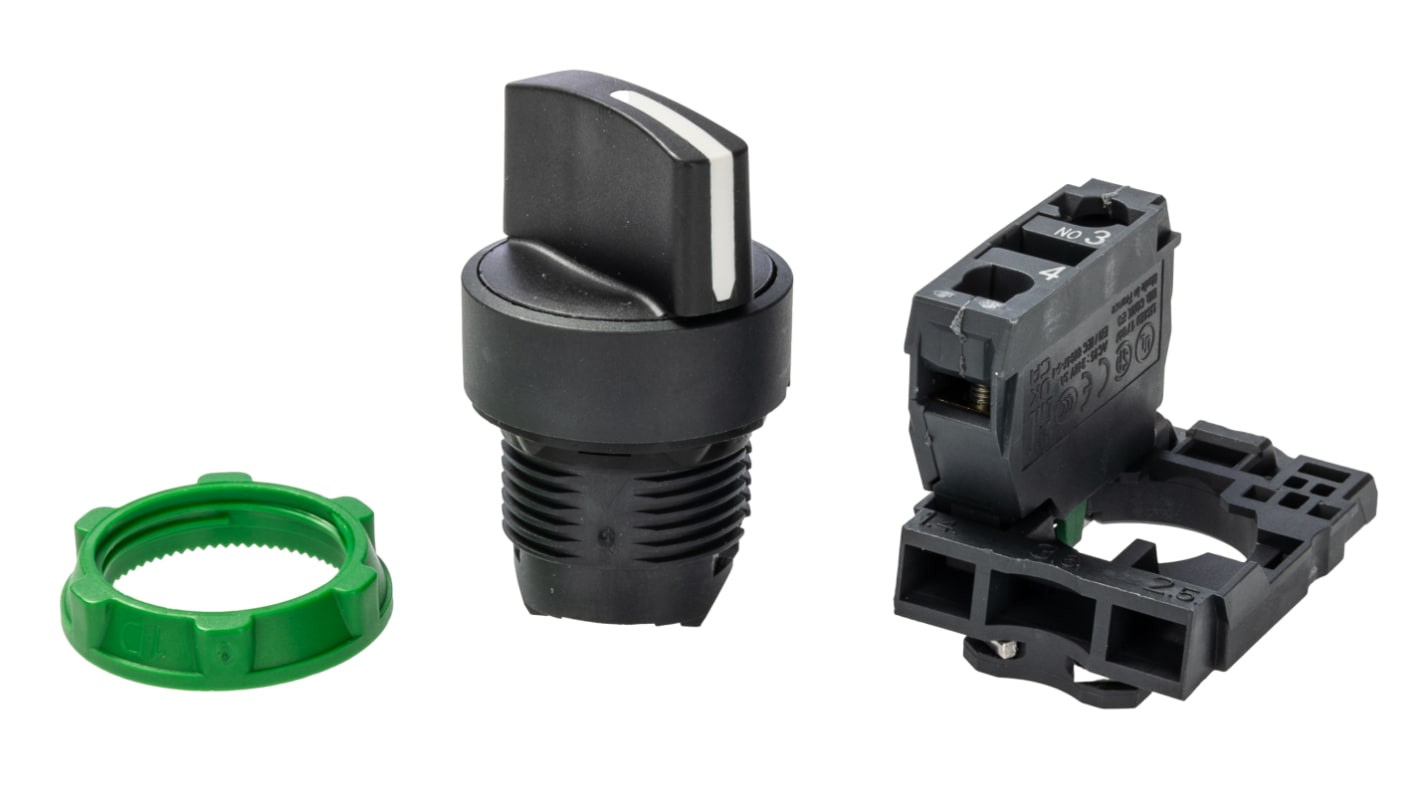 Schneider Electric 2档转换开关, 单刀单掷, 22mm开孔, 最大6A, 600V, IP67、 IP69、 IP69K, 弹簧复位, 旋钮操控, Harmony XB5系列