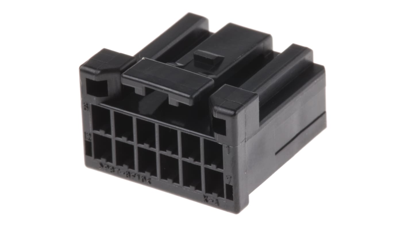 JST, CPT Automotive Connector Socket Black Surface Mount 12 Way, Crimp Termination 12CPT-B-2A