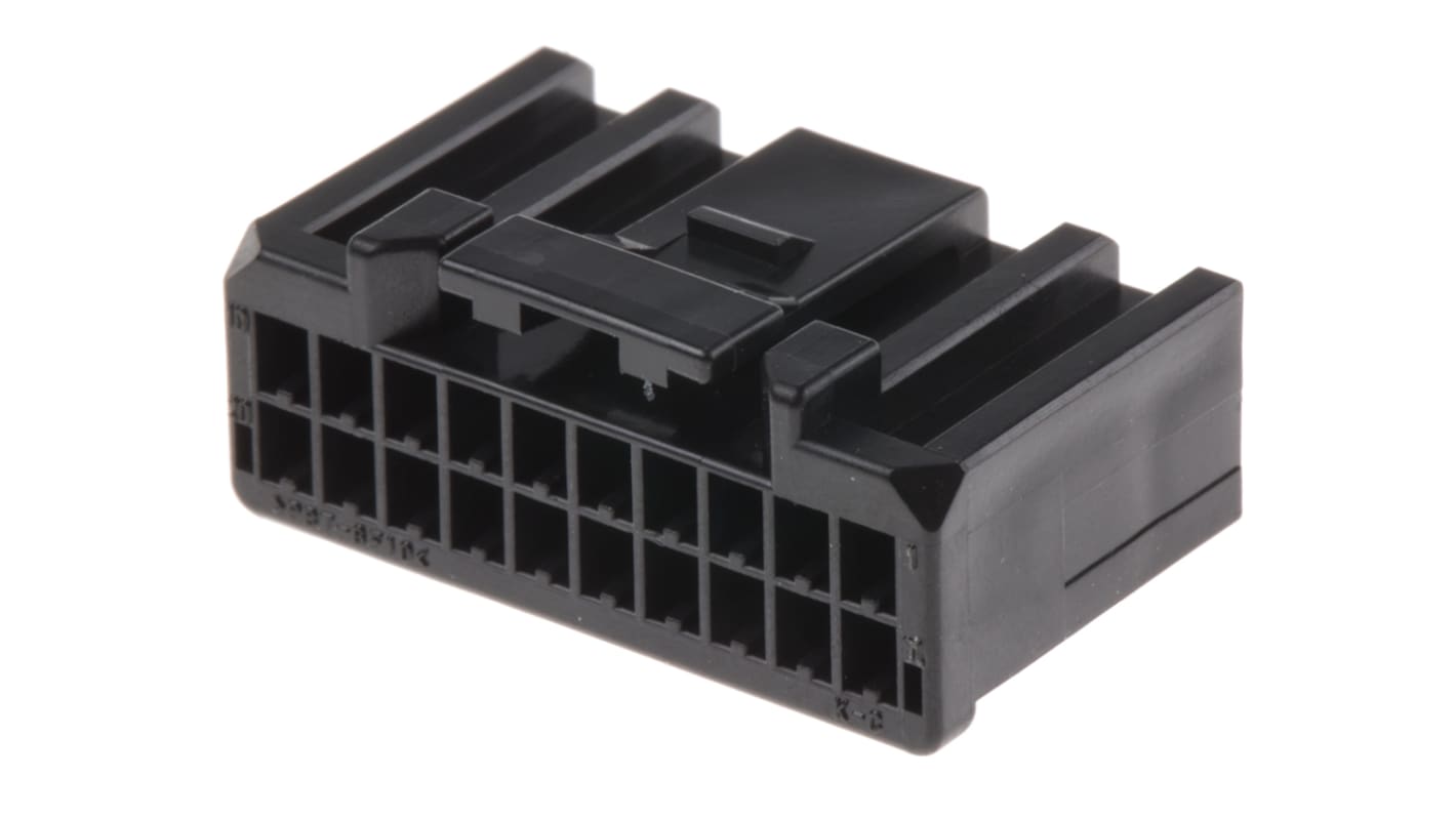 JST, CPT Automotive Connector Socket Black Surface Mount 20 Way, Crimp Termination 20CPT-B-2A