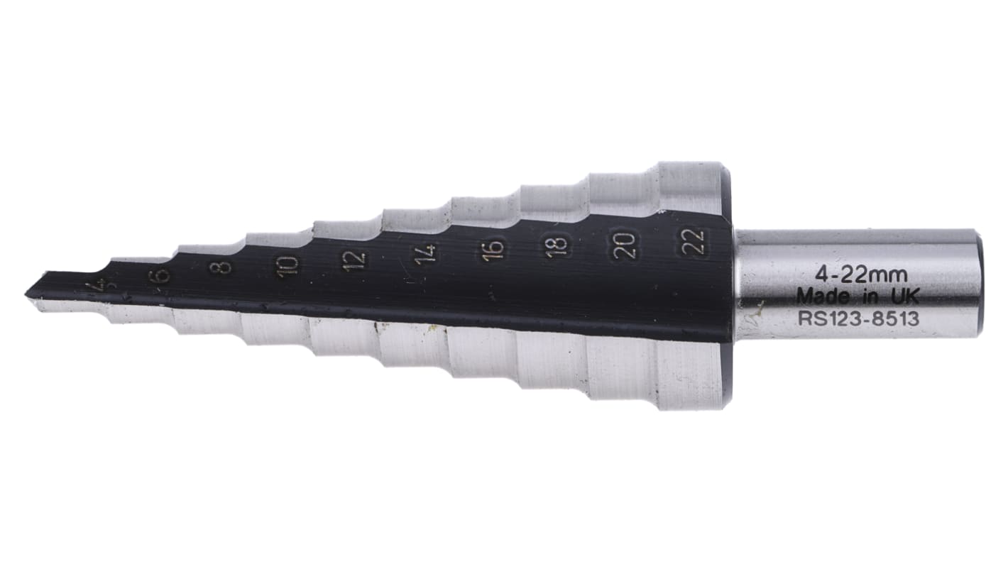 RS PRO HSS Step Drill Bit 4mm x 22mm