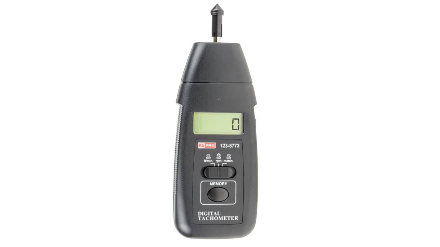 RS PRO Tachometer Best Accuracy ±0.05 % - Contact LCD 19999rpm