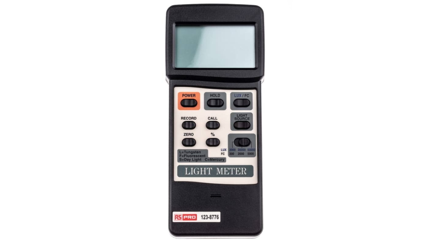 RS PRO Light Meter, ±(4% + 2d)