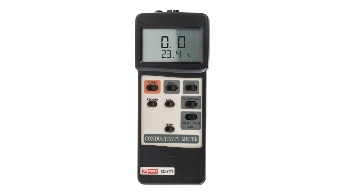 RS PRO CD4303 Leitfähigkeitstester, 0.1 μS/cm, 0.2 mS/cm bis 19.99 mS/cm, 199.9 μS/cm, ±2 %