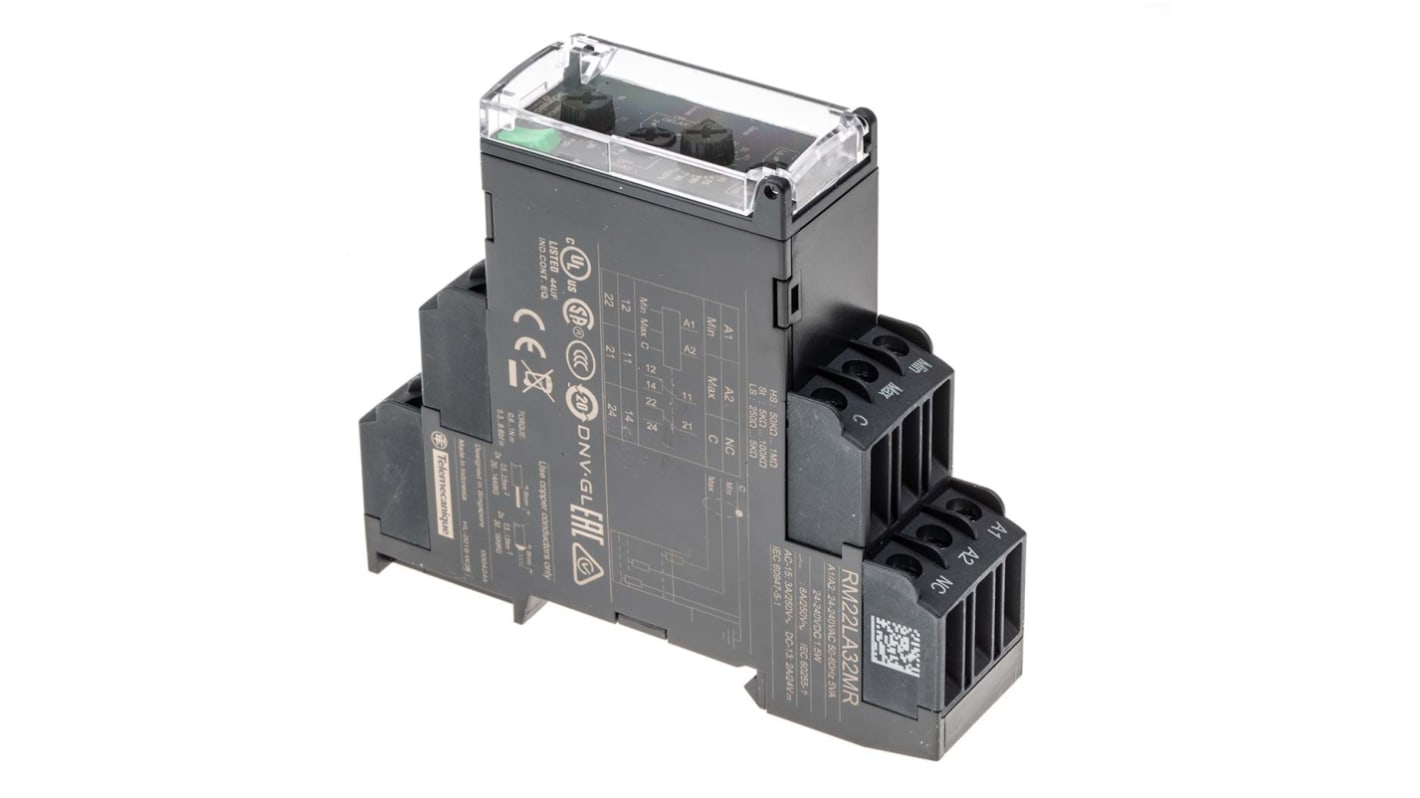 Schneider Electric Level Monitoring Relay, 1 Phase, DPDT, DIN Rail