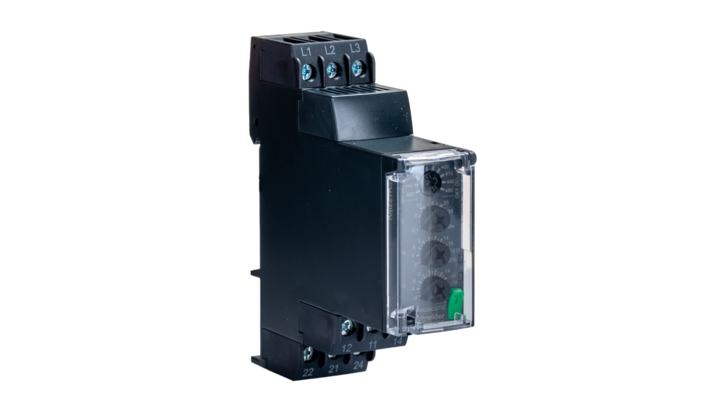 Relais de contrôle de réseaux triphasés Schneider Electric série Harmony Control, triphasé, 2 RT, 0,1 → 30s