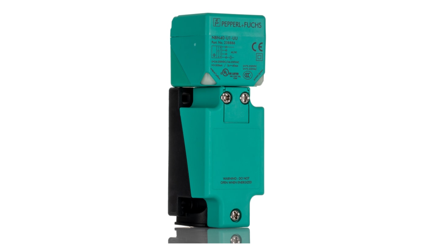 Pepperl + Fuchs Inductive Block Proximity Sensor, 40 mm Detection, 2-Wire NO/NC, 20 → 253 V ac, 20 → 300