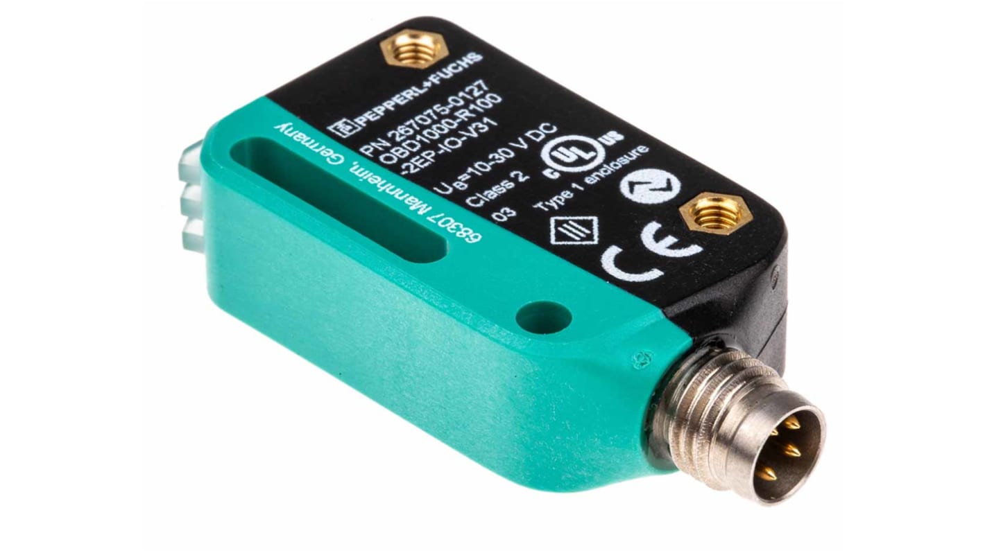 Rs-Online Sensore fotoelettrico Rettangolare Pepperl + Fuchs a diffusione rilevamento 2 mm → 1 m. uscita NPN/PNP