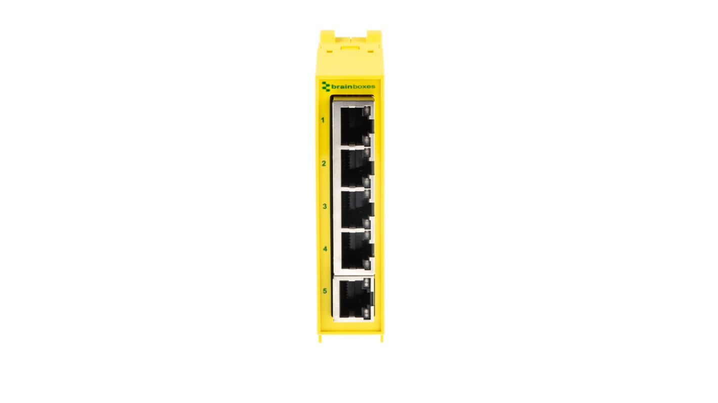 Brainboxes 以太网交换机, 5个RJ45口