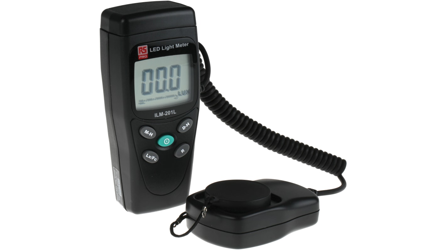 RS PRO ILM201L Light Meter, ±3 (Incandescent) %