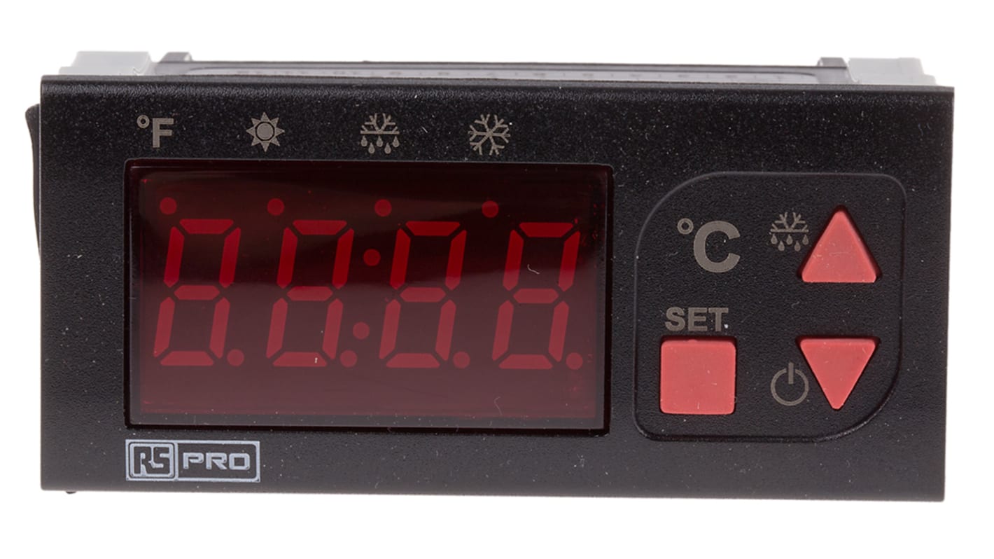 Rs-Online Regolatore di temperatura On/Off RS PRO 24 V ca/cc 77 x 35mm 2 uscite Relè