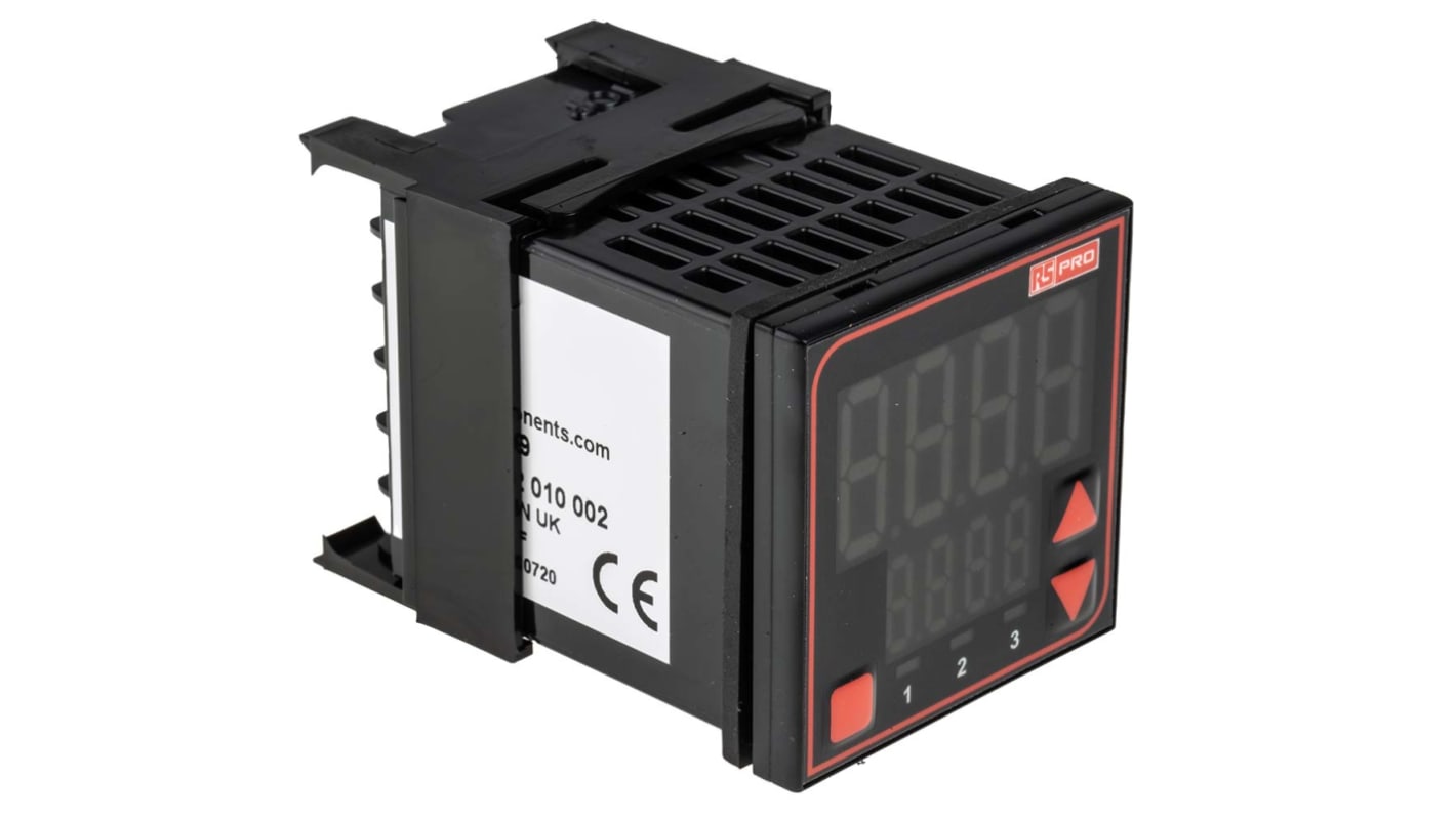 RS PRO Panel Mount PID Temperature Controller, 48 x 48mm, 3 Output Relay, 24 V ac/dc Supply Voltage