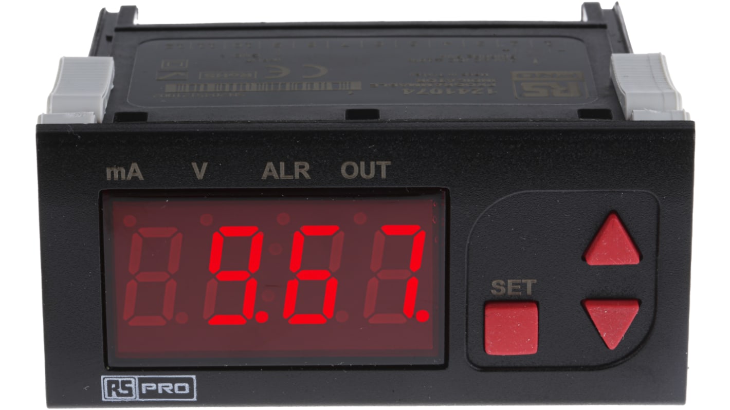 RS PRO Panel Mount Temperature Indicator, 77 x 35mm 4 Input None, 24 V ac Supply Voltage