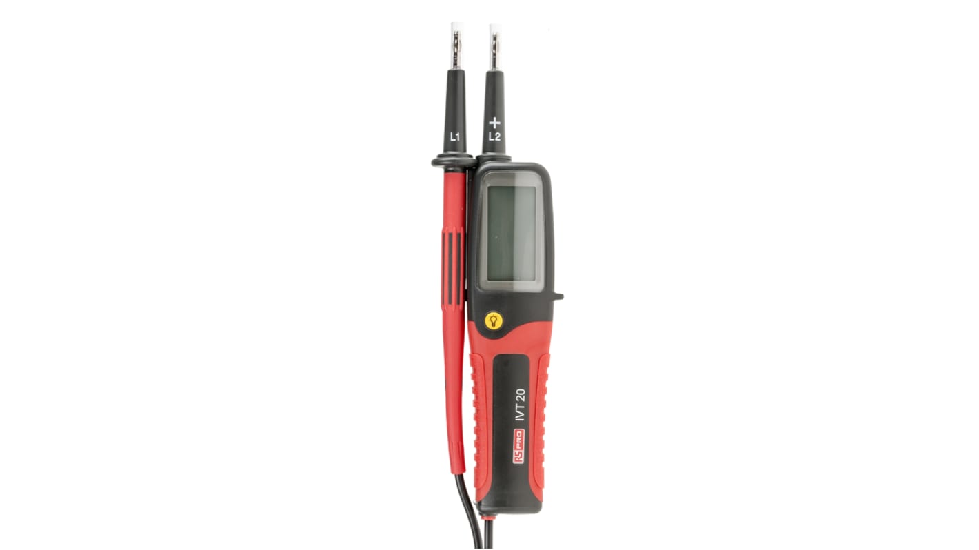 RS PRO IVT-20 电压测试仪, 最大750V 交流/直流, 通断测试, RCD跳闸测试, CAT III 750V, IP65