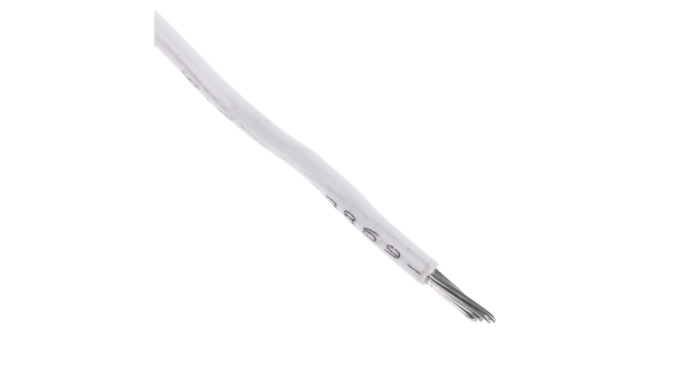Alpha Wire Hook-up Wire PVC Series White 0.81 mm² Hook Up Wire, 18 AWG, 16/0.25 mm, 305m, PVC Insulation, 3055 WH001