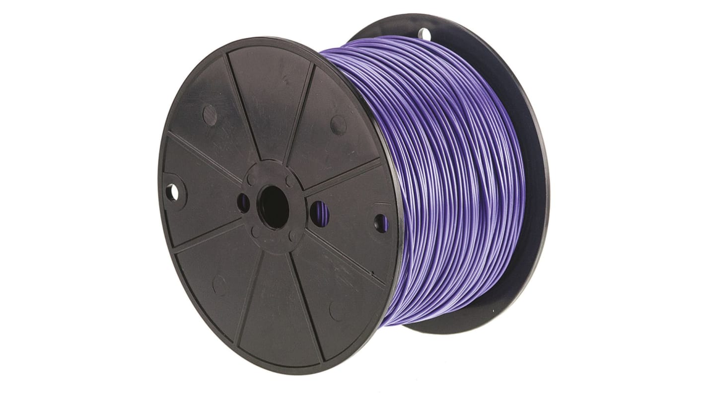 Alpha Wire Hook-up Wire PVC Series Purple 0.81 mm² Hook Up Wire, 18 AWG, 16/0.25 mm, 305m, PVC Insulation, 3055 VI001