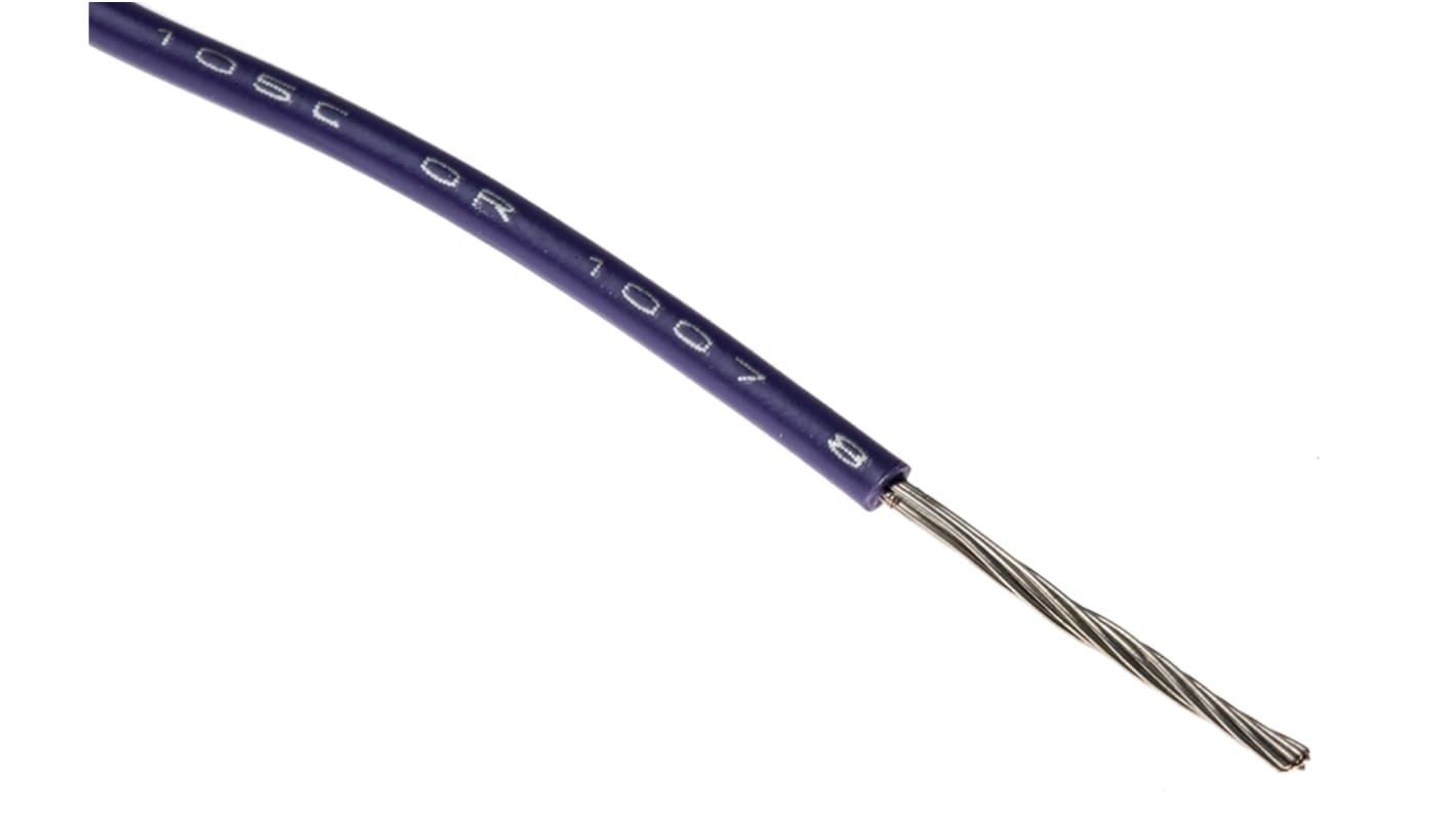 Alpha Wire Hook-up Wire PVC Series Purple 0.51 mm² Hook Up Wire, 20 AWG, 10/0.25 mm, 305m, PVC Insulation, 3053 VI001