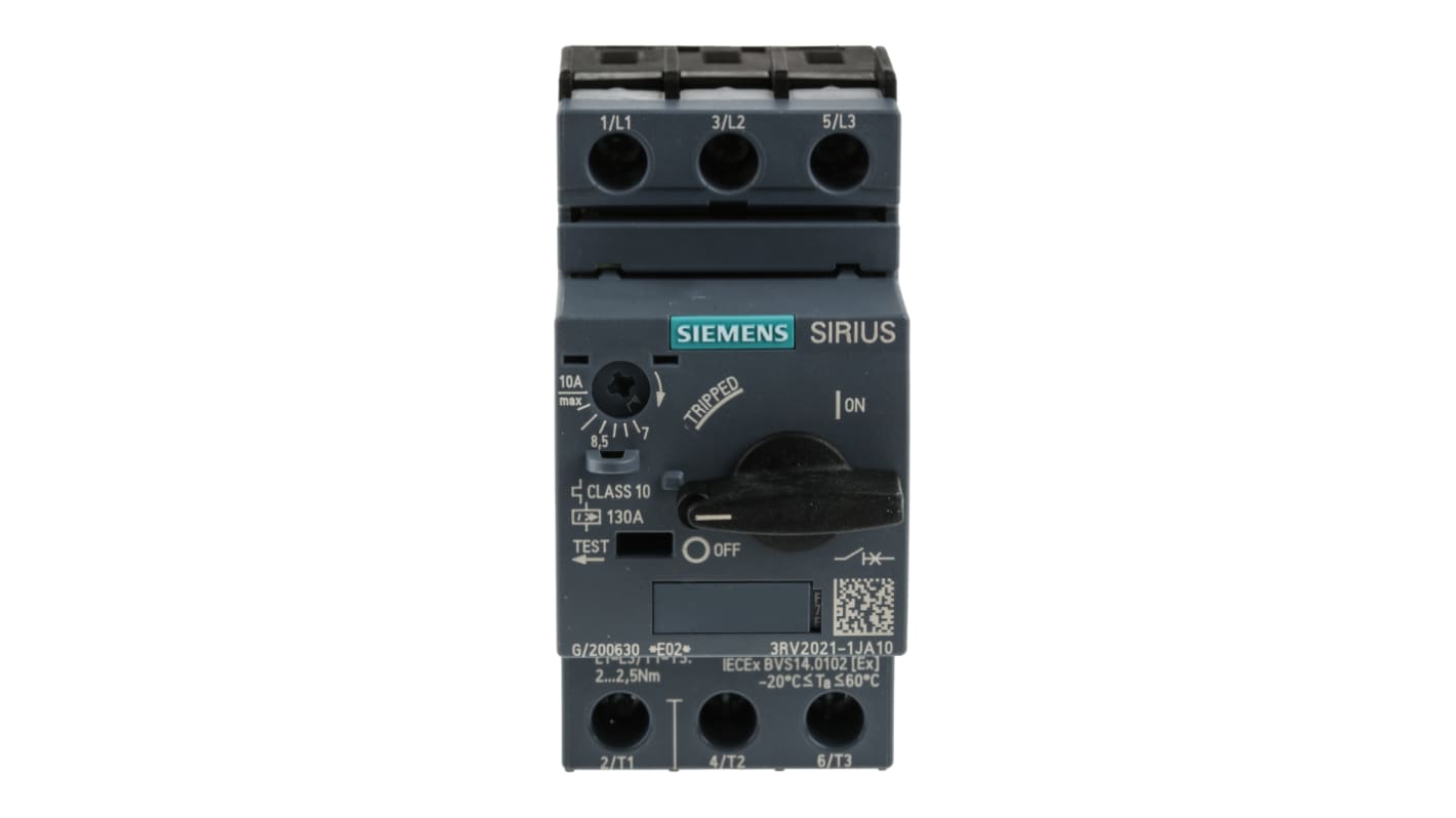 Siemens 7 → 10 A SIRIUS 3RV Motor Protection Circuit Breaker, 690 V