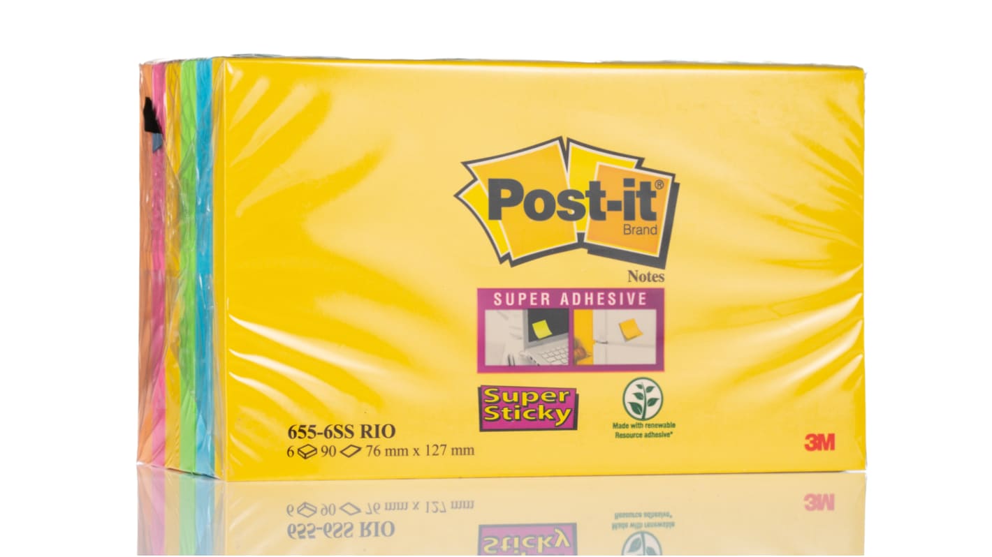 Post-It Assorted Sticky Note, 76mm x 127mm