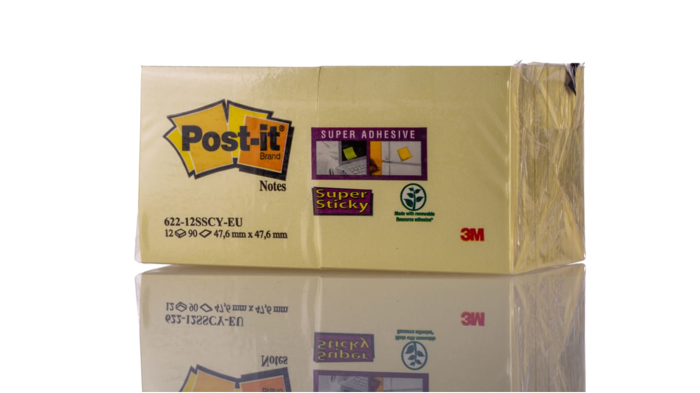 Nota adhesiva Post-It BP825 , 90 notas por base, Amarillo