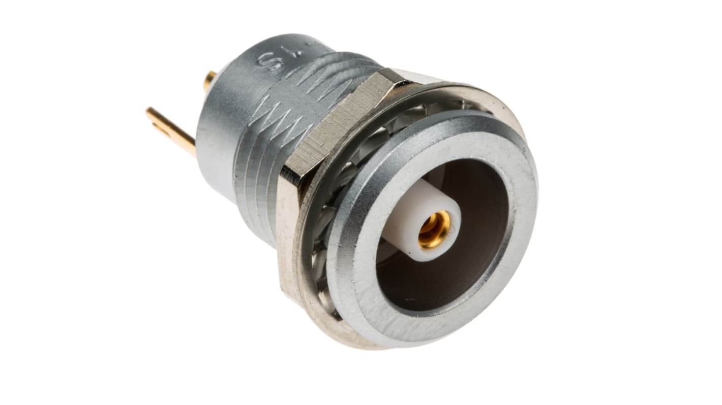 LEMO, 1S 1 Pole Din Socket, 12A, Female, Panel Mount