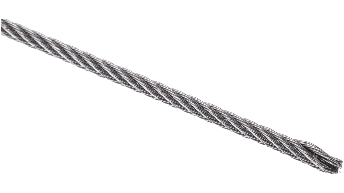 RS PRO Stainless Steel Wire Rope, 100m