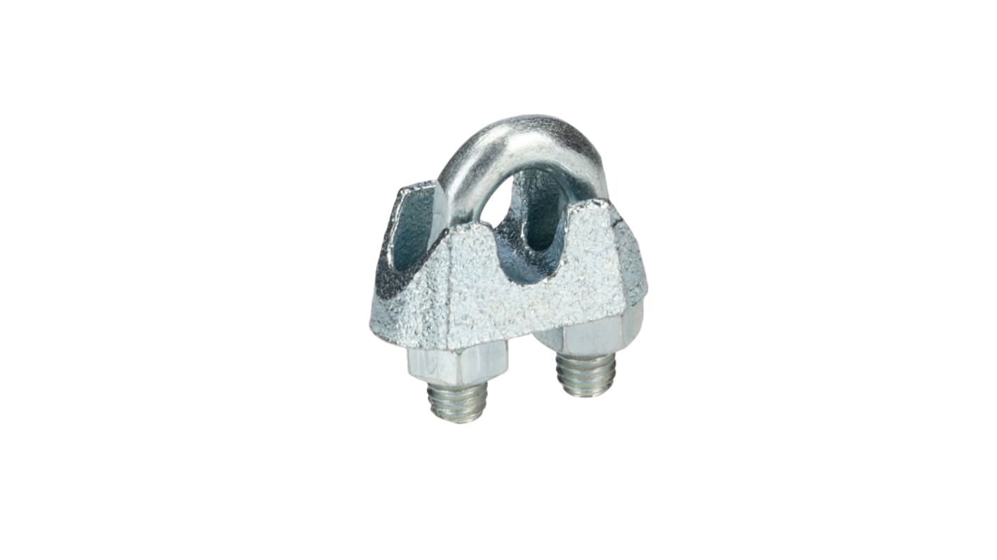 RS PRO 钢丝绳卡扣, 5mm绳直径, DIN 741开槽, 碳钢（U 形螺栓）、钢（桥接）制