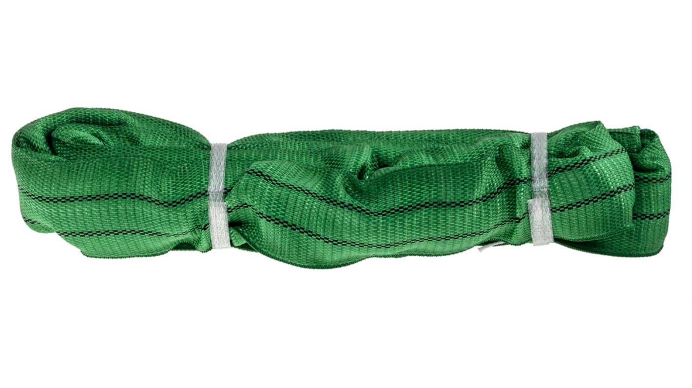 RS PRO 0.5m Green Lifting Sling Round, 2t