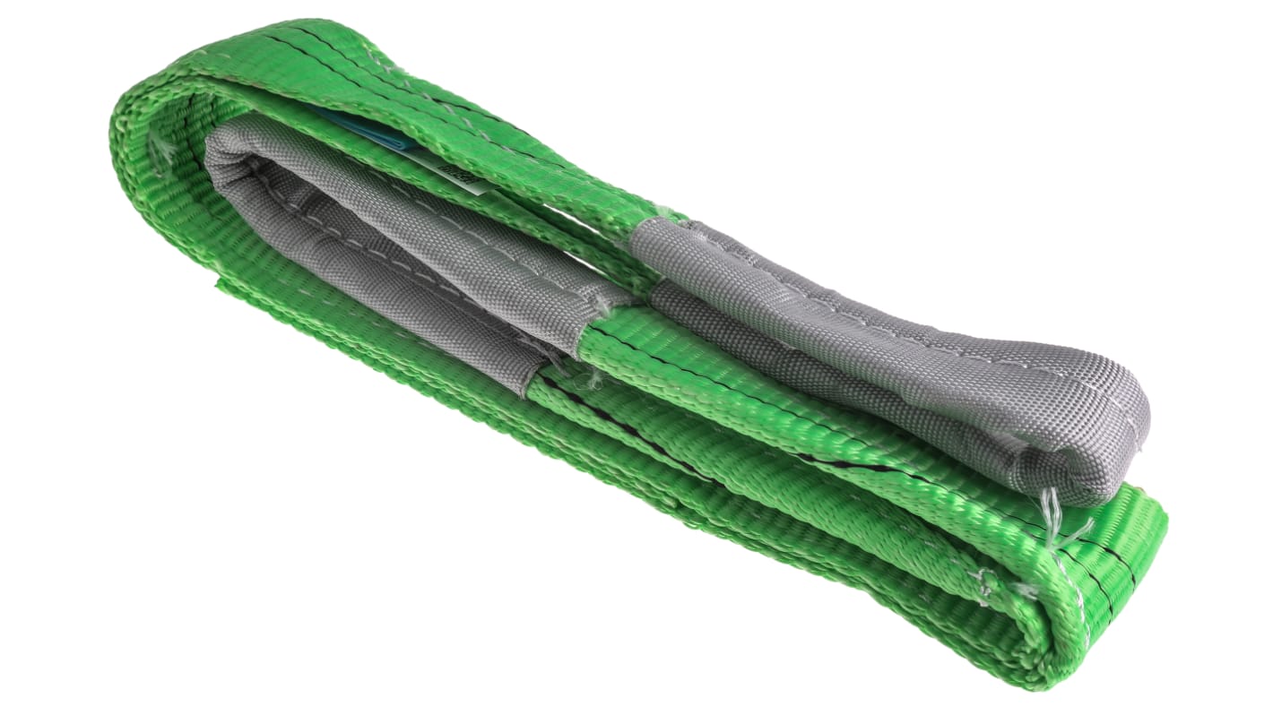 RS PRO 1m Green Lifting Sling Webbing, 2t